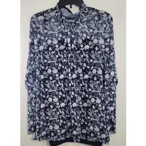 Lane Bryant Top Womens Size 18/20 Sheer Layered Shirt Casual Preppy Peasant Top